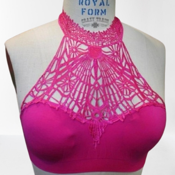 Crazy Train Halt Who Goes There Pink Bralette - Picture 1 of 2